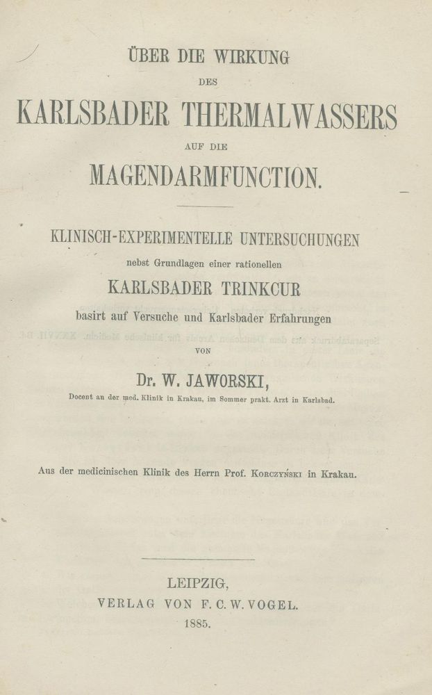 Große Abbildung Nr.2: 139-1511 Jaworski,W.: (Medizin, Balneologie)