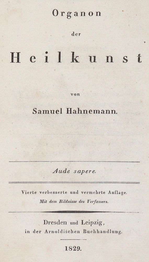 Große Abbildung Nr.2: 139-1534 Hahnemann,S.: (Medizin, Homöopathie)