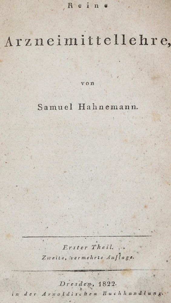 Große Abbildung Nr.1: 139-1535 Hahnemann,S.: (Medizin, Homöopathie)