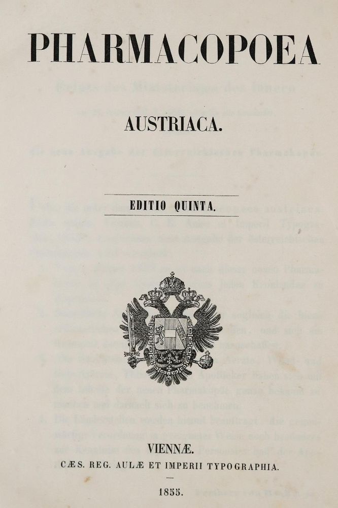 Große Abbildung Nr.1: 139-1559 Pharmacopoea Austriaca.: (Medizin, Pharmazie)
