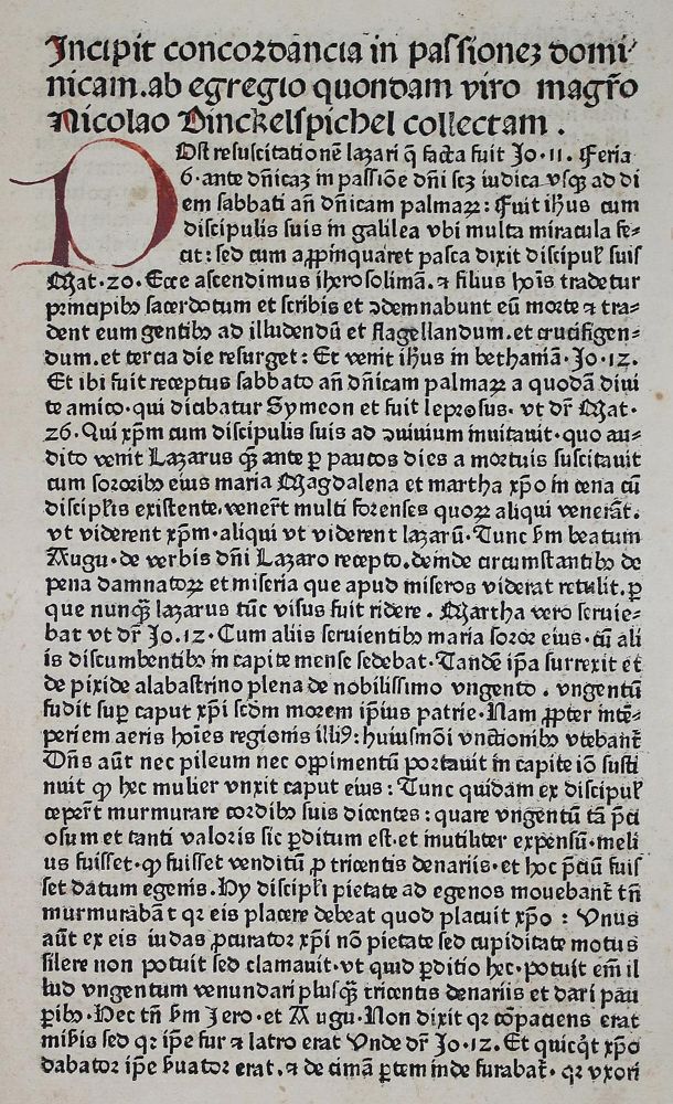 Große Abbildung Nr.1: 139-156 Nicolaus de Dinkelsbühl.: (Inkunabeln)