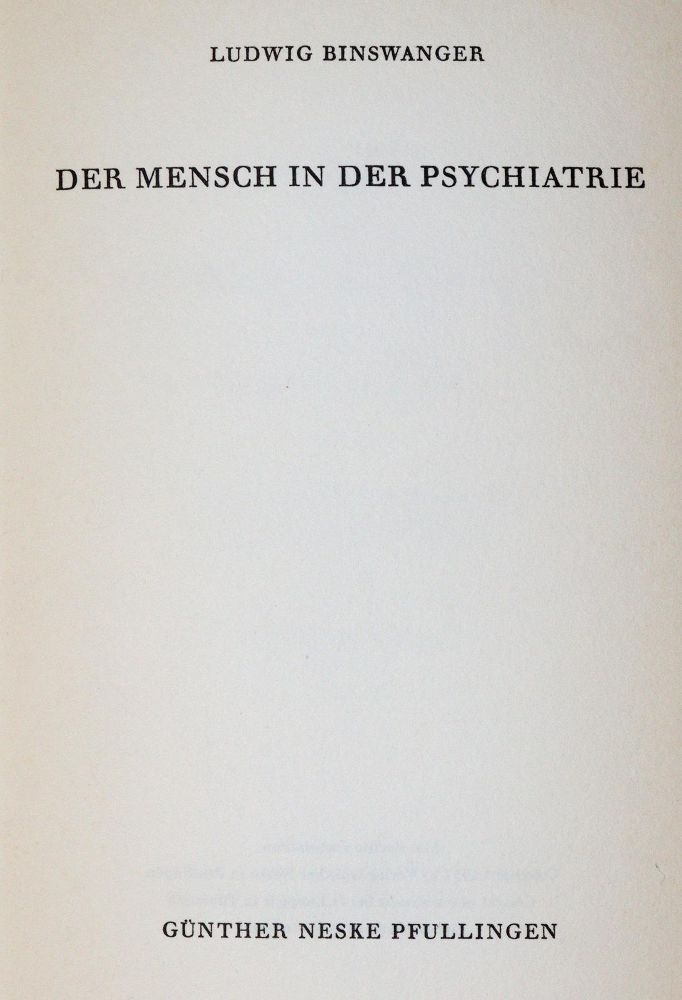 Große Abbildung Nr.1: 139-1566 Binswanger,L.: (Medizin, Psychologie)