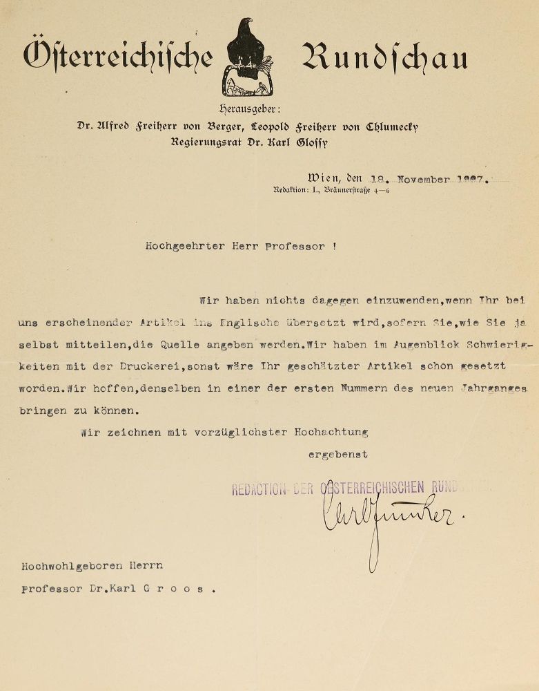 Große Abbildung Nr.1: 139-1568 Groos,K.: (Medizin, Psychologie)
