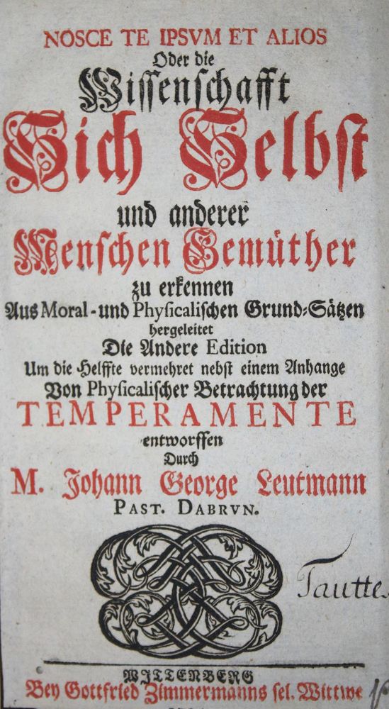 Große Abbildung Nr.1: 139-1570 Leutmann,J.G.: (Medizin, Psychologie)