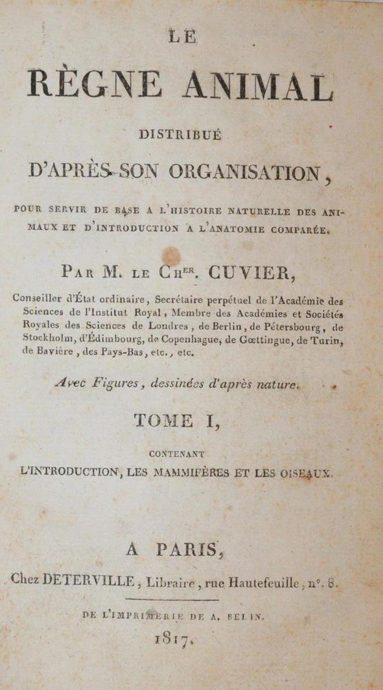 Große Abbildung Nr.1: 139-1595 Cuvier,(G.).: (Zoologie)
