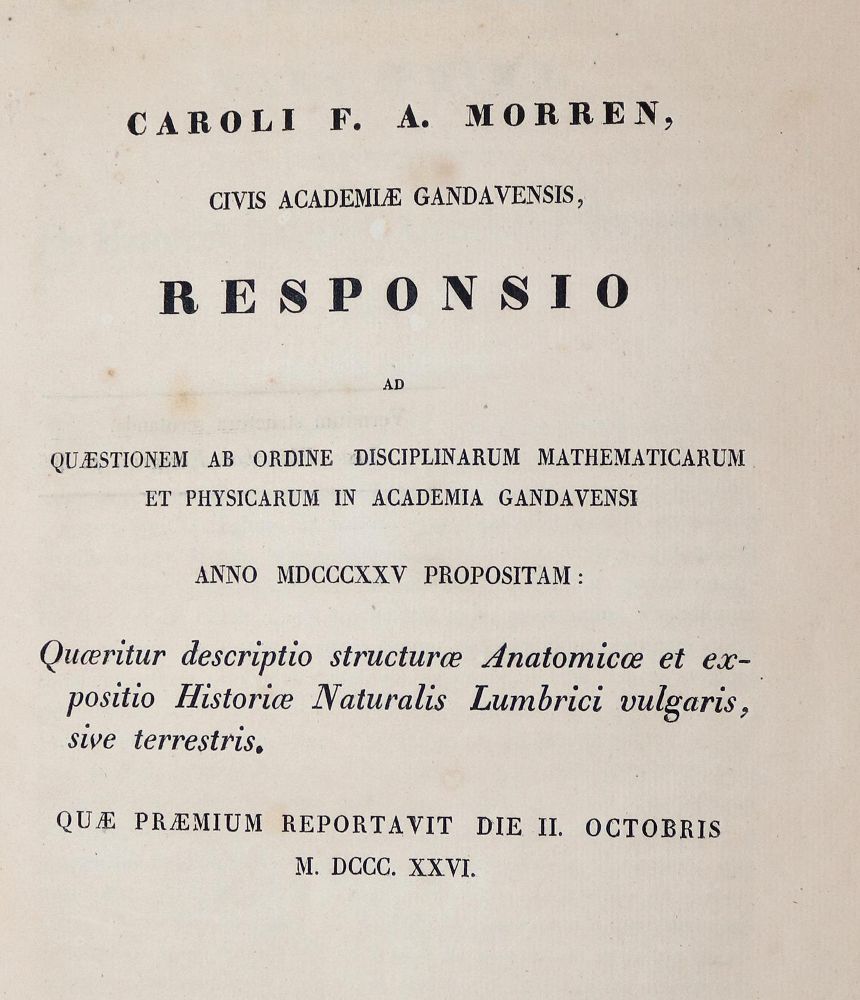 Große Abbildung Nr.2: 139-1617 Morren,C.F.A.: (Zoologie, Regenwurm)