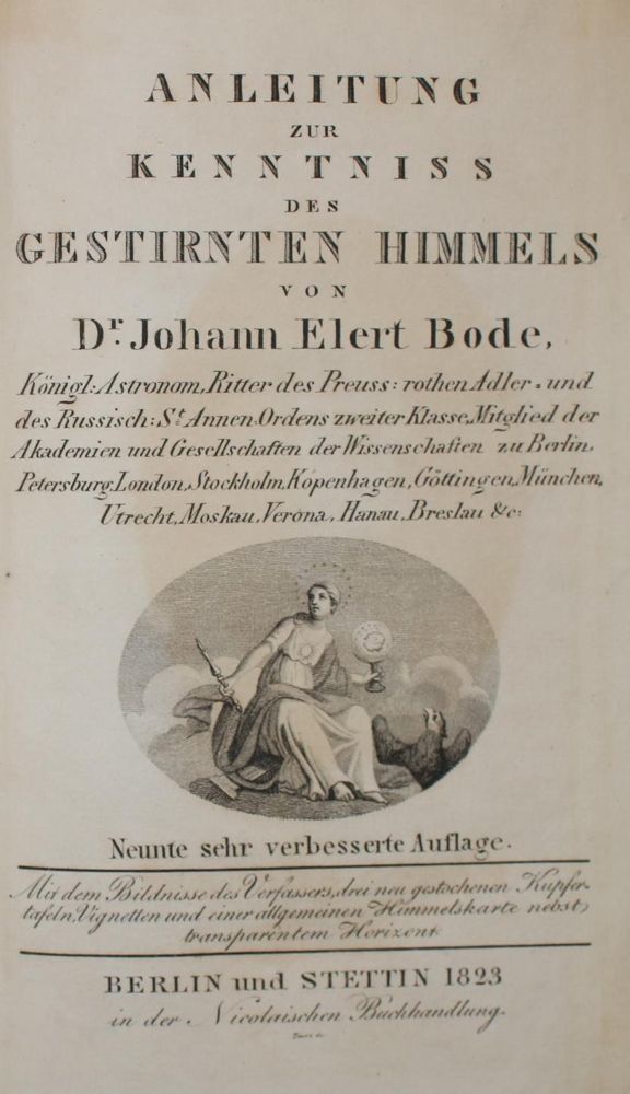 Große Abbildung Nr.1: 139-1644 Bode,J.E.: (Verschiedene Gebiete - Varia, Astronomie)