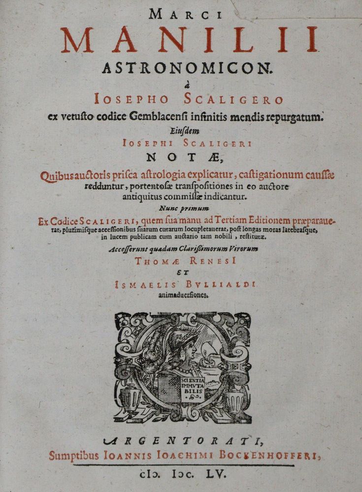 Große Abbildung Nr.2: 139-1650 Manilius,M.: (Verschiedene Gebiete - Varia, Astronomie)