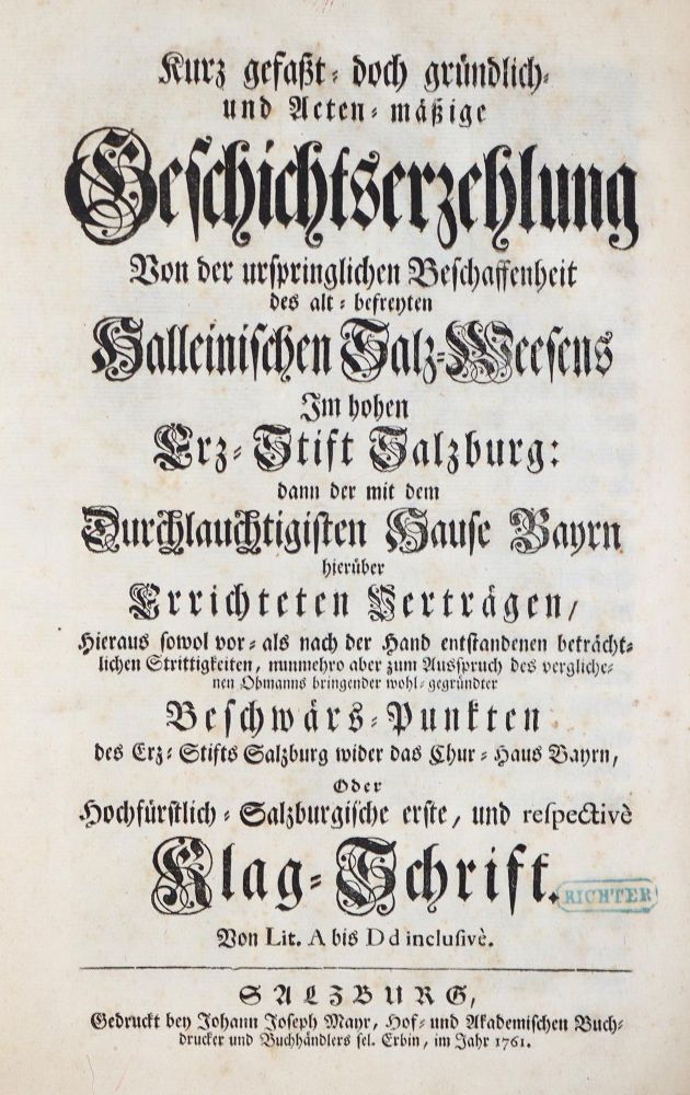 Große Abbildung Nr.1: 139-1663 (Kleinmayr,J.F.T.).: (Verschiedene Gebiete - Varia, Bergbau)