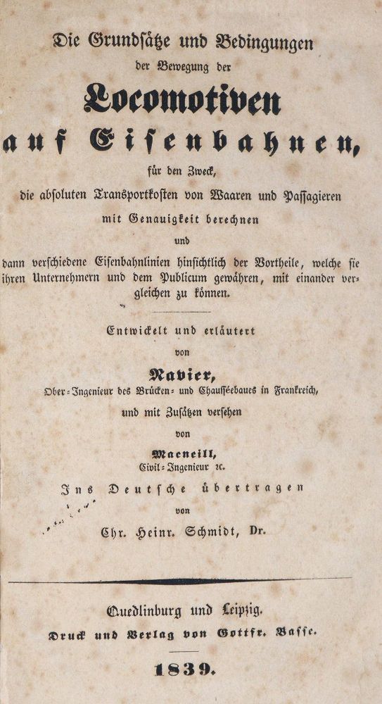 Große Abbildung Nr.1: 139-1680 Navier,(C.L.M.H.) u. J.Macneill.: (Verschiedene Gebiete - Varia, Eisenbahn)