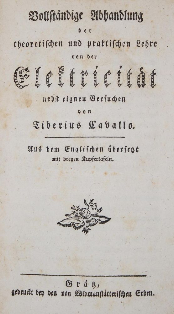 Große Abbildung Nr.1: 139-1682 Cavallo,T.: (Verschiedene Gebiete - Varia, Elektrizität)