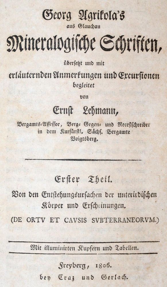Große Abbildung Nr.2: 139-1689 Agricola,G.: (Verschiedene Gebiete - Varia, Geologie - Mineralogie u. Paläontologie)