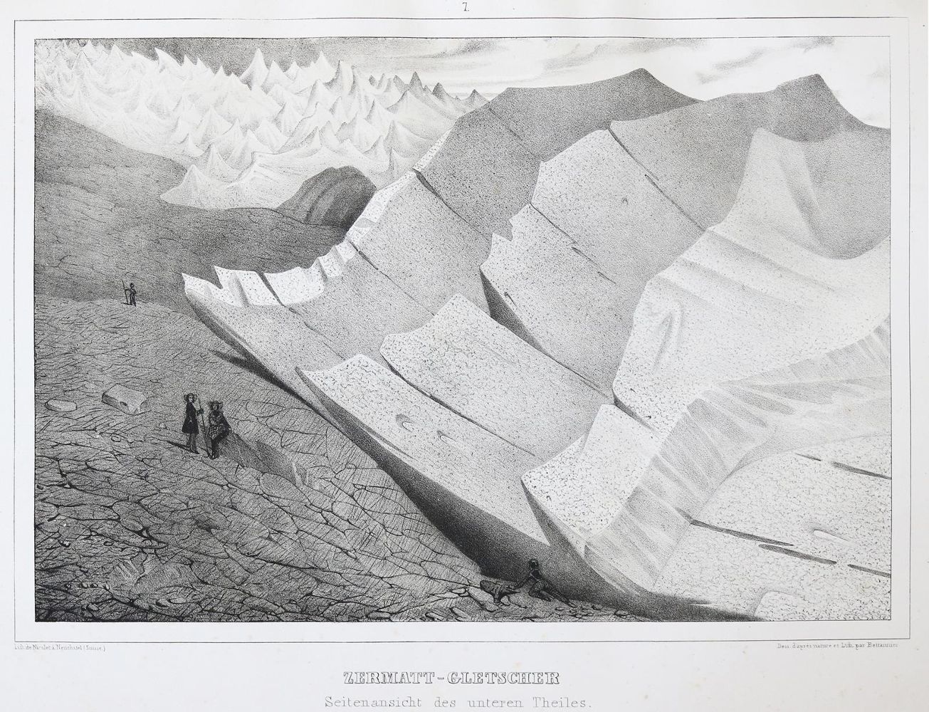 Große Abbildung Nr.10: 139-1692 Agassiz,L.: (Verschiedene Gebiete - Varia, Geologie - Mineralogie u. Paläontologie, Gletscher)