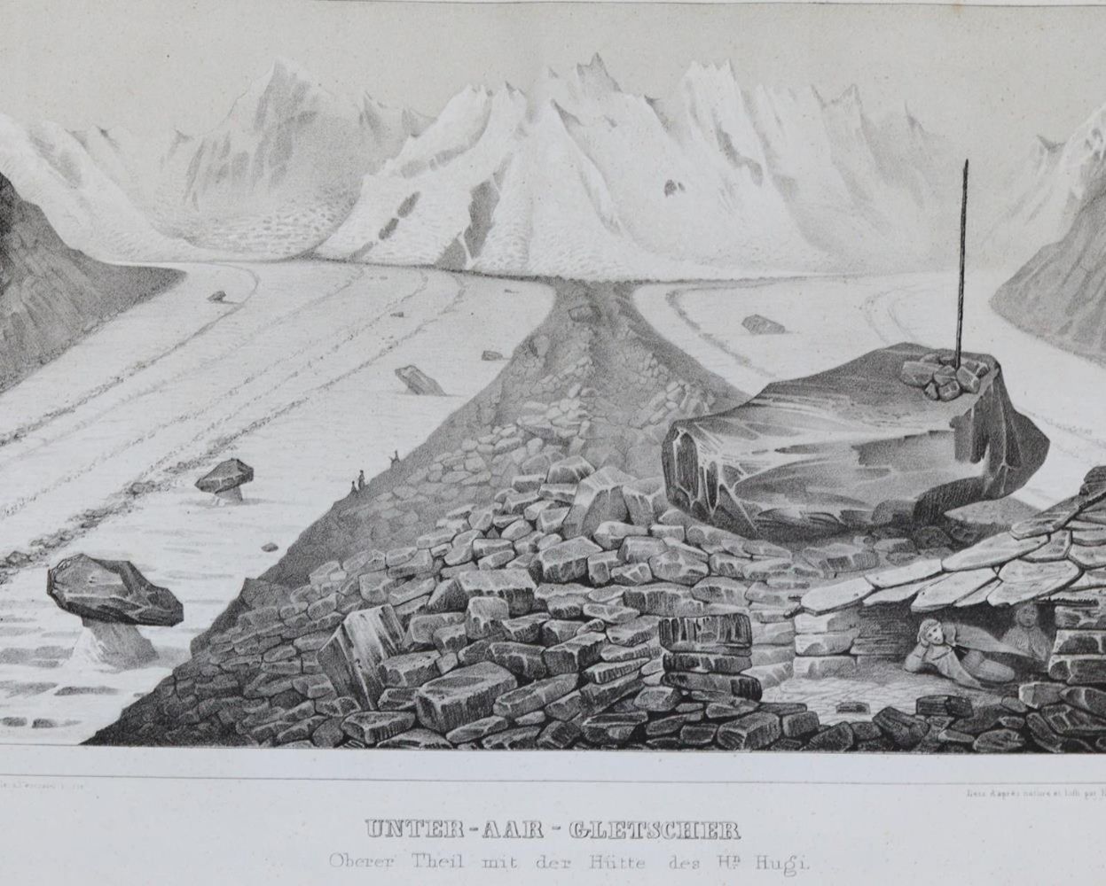 Große Abbildung Nr.7: 139-1692 Agassiz,L.: (Verschiedene Gebiete - Varia, Geologie - Mineralogie u. Paläontologie, Gletscher)