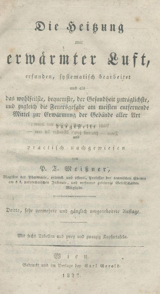 Große Abbildung Nr.1: 139-1705 Meißner,P.G.: (Verschiedene Gebiete - Varia, Heizung)