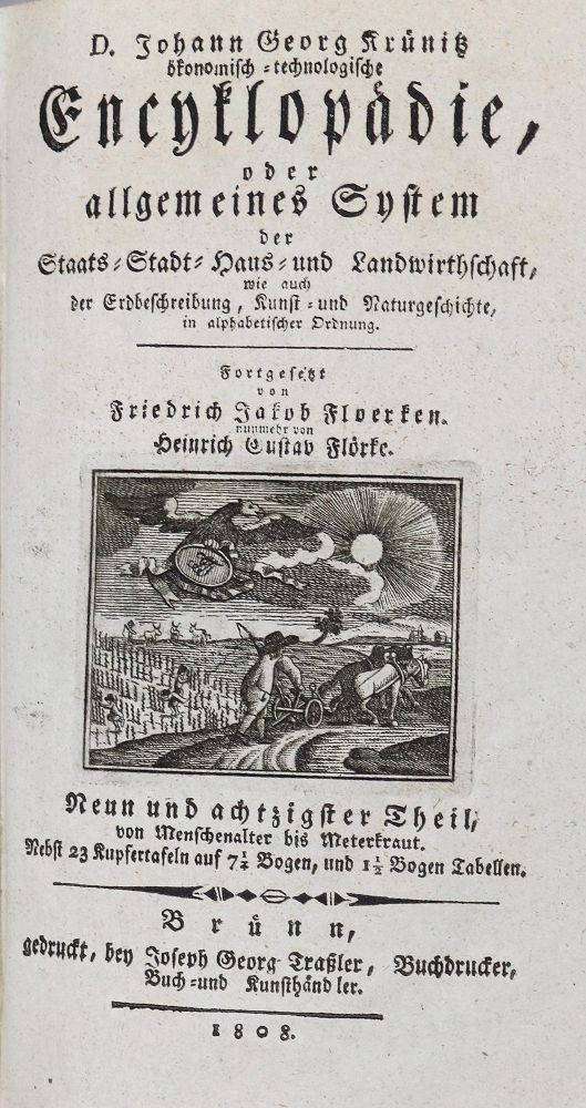 Große Abbildung Nr.1: 139-1736 Krünitz,J.G.: (Verschiedene Gebiete - Varia)