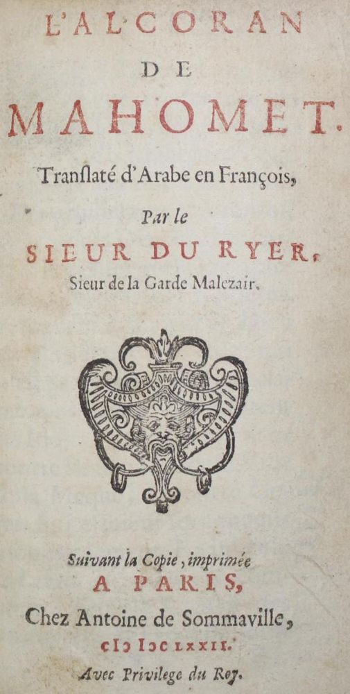 Große Abbildung Nr.1: 139-174 L'Alcoran de Mahomet.: (Koran)