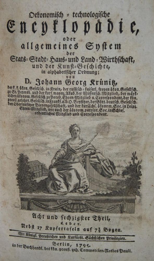 Große Abbildung Nr.1: 139-1741 Krünitz,J.G.: (Verschiedene Gebiete - Varia, Leder)