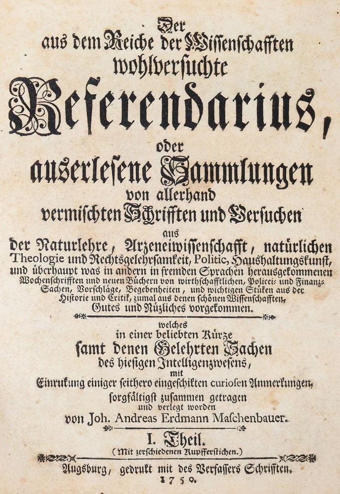 Große Abbildung Nr.2: 139-1748 Maschenbauer,J.A.E.: (Verschiedene Gebiete - Varia)