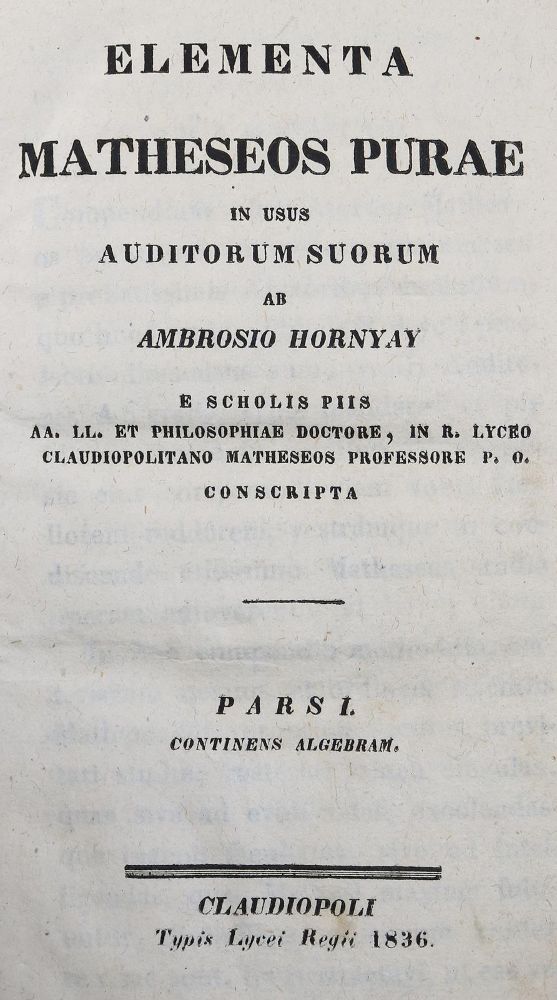 Große Abbildung Nr.2: 139-1758 Hornyay,A.: (Verschiedene Gebiete - Varia, Mathematik)