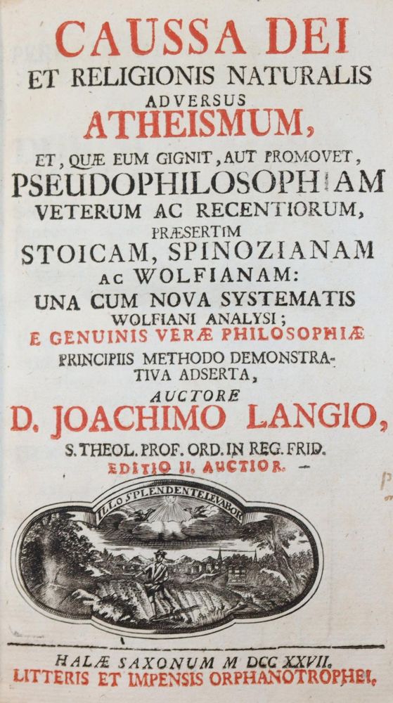 Große Abbildung Nr.1: 139-176 Lange,J.: (Alte Drucke, Handschriften und Theologie)