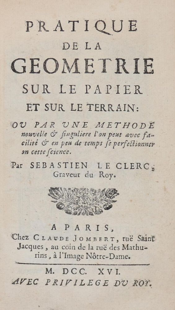 Große Abbildung Nr.1: 139-1762 Le Clerc,S.: (Verschiedene Gebiete - Varia, Mathematik)