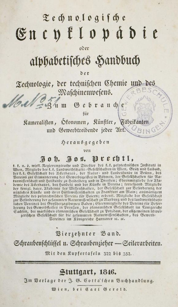 Große Abbildung Nr.1: 139-1791 Prechtl,J.J.: (Verschiedene Gebiete - Varia)