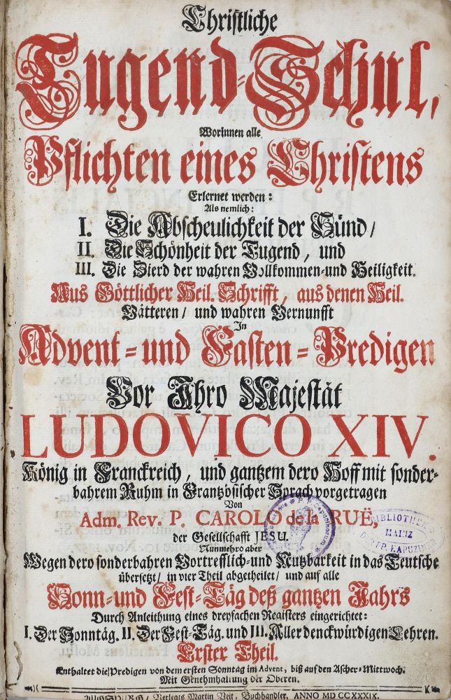 Große Abbildung Nr.1: 139-180 La Rue,C.de: (Alte Drucke, Handschriften und Theologie)