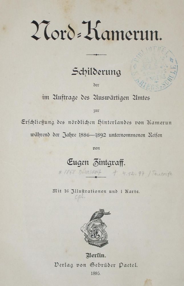 Große Abbildung Nr.2: 139-1833 Zintgraff,E.: (Afrika, Kamerun)