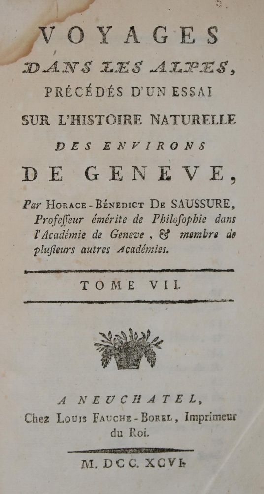 Große Abbildung Nr.1: 139-1839 Saussure,H.B.de.: (Alpen und Alpinismus)