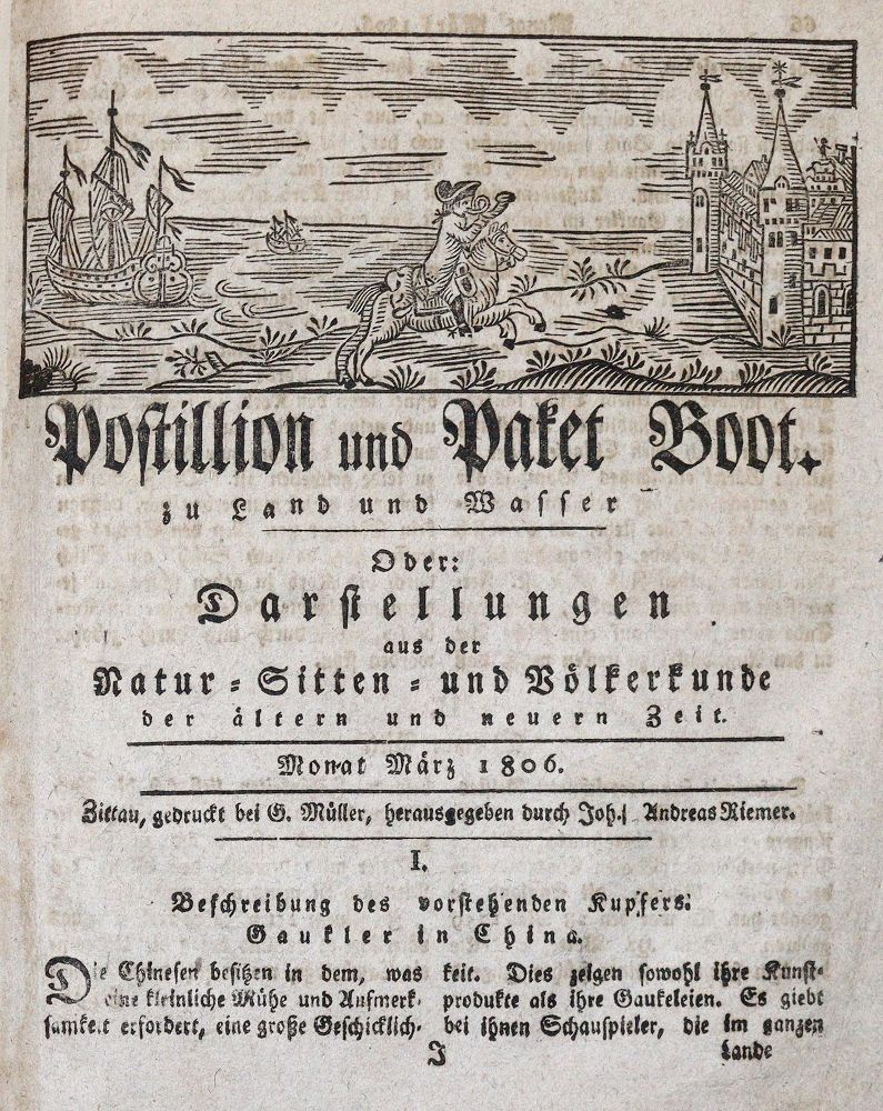Große Abbildung Nr.1: 139-1878 Postillion und Paket Boot: (Asien, China)