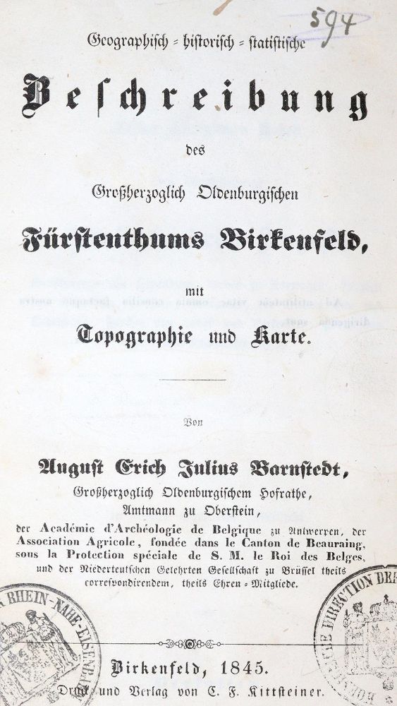 Große Abbildung Nr.2: 139-1941 Barnstedt,A.E.J.: (Deutschland, Birkenfeld)