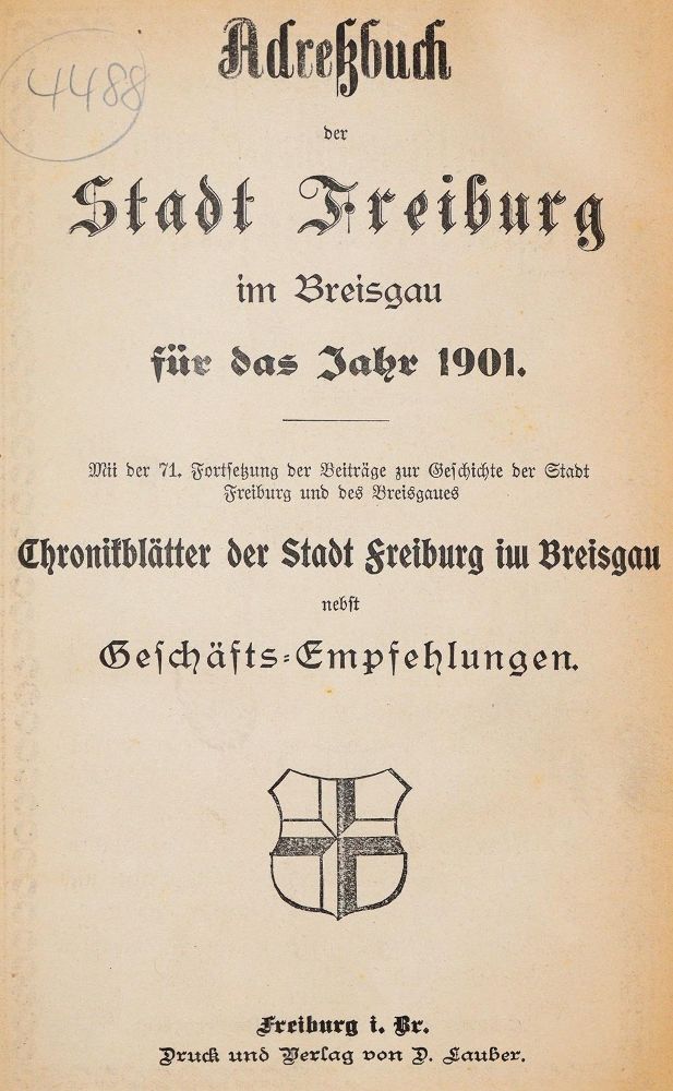 Große Abbildung Nr.2: 139-1960 Adreßbuch: (Deutschland, Freiburg)