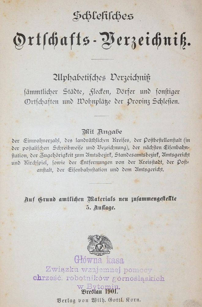 Große Abbildung Nr.1: 139-2022 Schlesisches Güter-Adreßbuch.: (Deutschland, Schlesien)