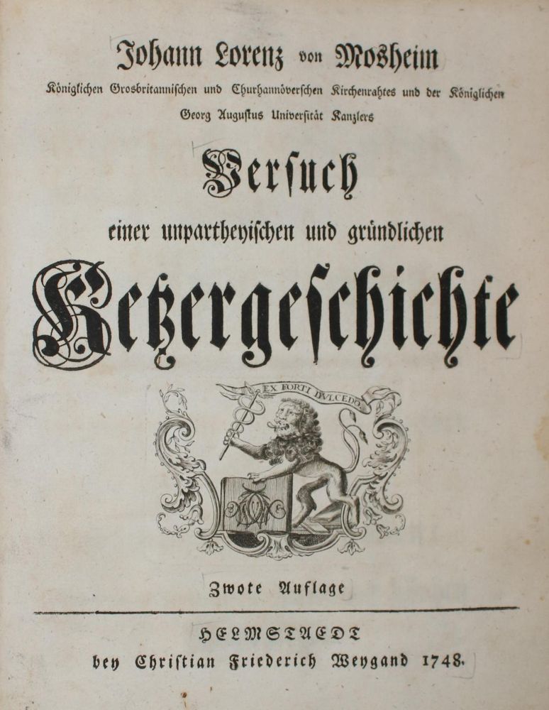 Große Abbildung Nr.1: 139-204 Mosheim,J.L.v.: (Alte Drucke, Handschriften und Theologie)