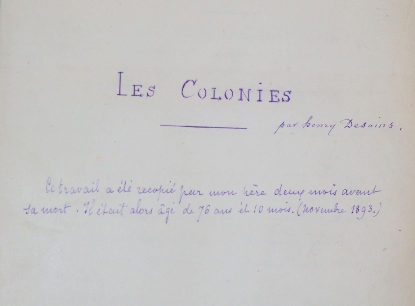 Große Abbildung Nr.1: 139-2062 Desains,H.: (Frankreich, Handschriften)