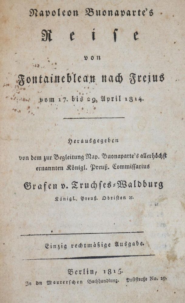 Große Abbildung Nr.1: 139-2068 Truchseß-Waldburg. (Hrsg.).: (Frankreich, Napoleon)