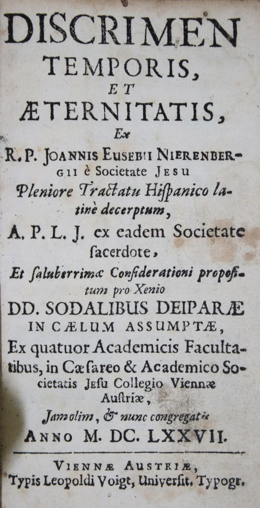Große Abbildung Nr.1: 139-211 Nierenberg,J.E.: (Alte Drucke, Handschriften und Theologie)