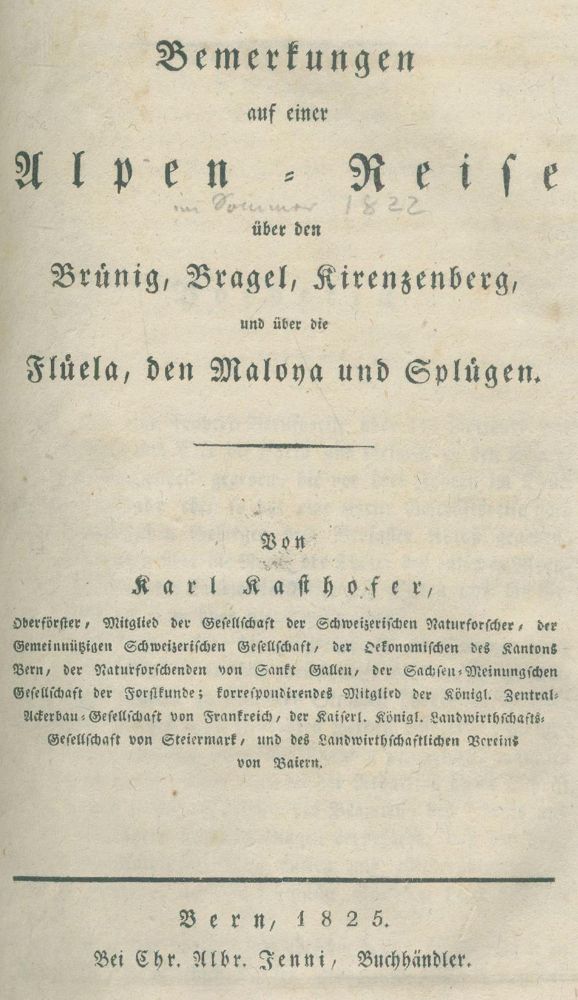 Große Abbildung Nr.2: 139-2183 Kasthofer,K.: (Verschiedene Länder - Geschichte, Alpen und Alpinismus)