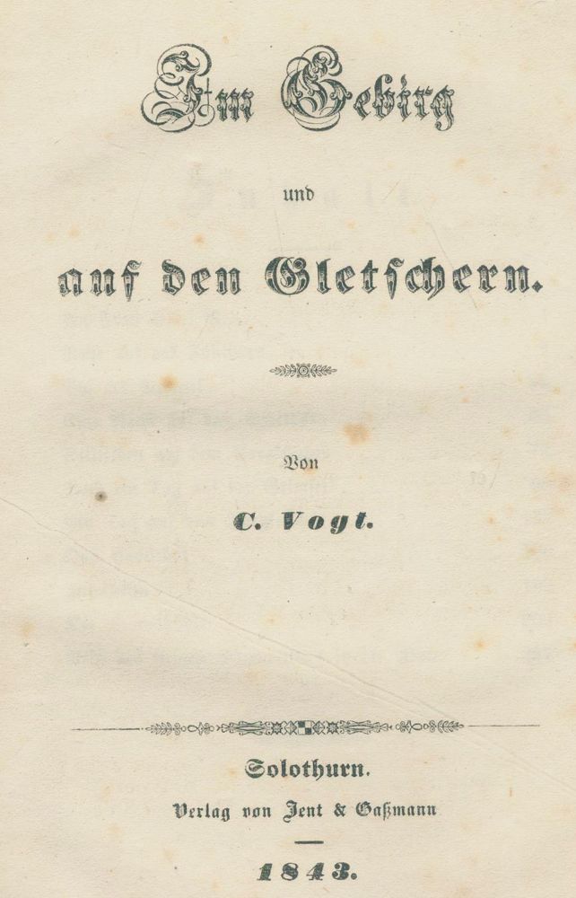 Große Abbildung Nr.1: 139-2192 Vogt,C.: (Verschiedene Länder - Geschichte, Alpen und Alpinismus)