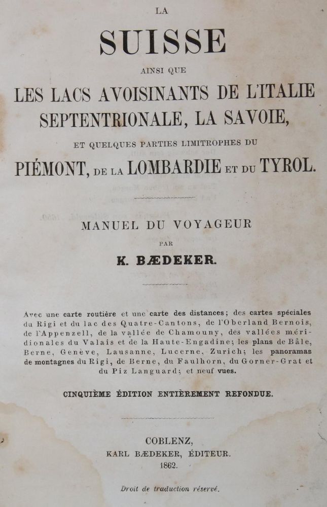 Große Abbildung Nr.1: 139-2214 Suisse, La,: (Verschiedene Länder - Geschichte, Baedeker)