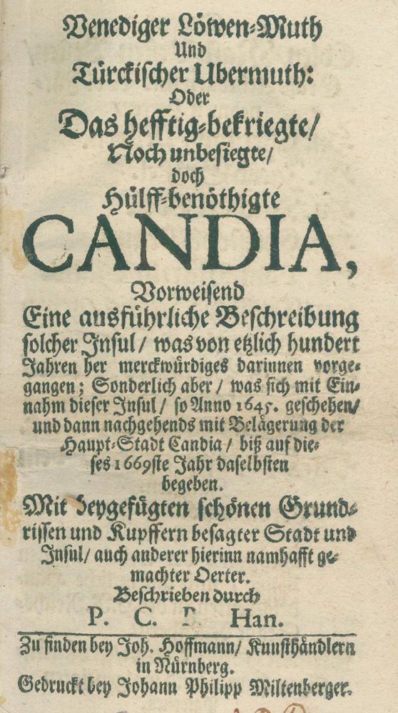 Große Abbildung Nr.1: 139-2239 Han,P.C.B.: (Verschiedene Länder - Geschichte, Griechenland, Kreta)