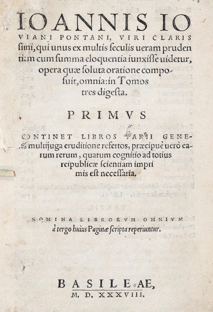 Große Abbildung Nr.1: 139-225 Pontanus,J.J.: (Alte Drucke, Handschriften und Theologie)
