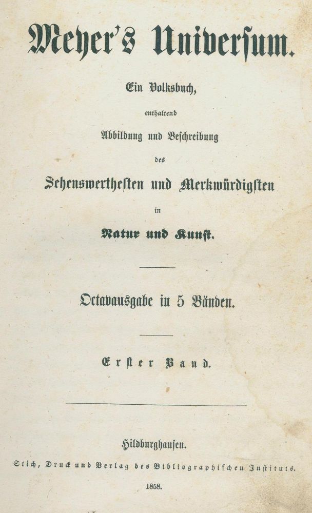 Große Abbildung Nr.1: 139-2271 Meyer's Universum.: (Verschiedene Länder - Geschichte)