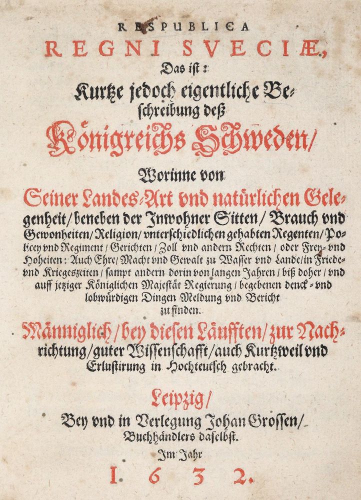 Große Abbildung Nr.1: 139-2291 Respublica Regni Sveciae,: (Verschiedene Länder - Geschichte, Schweden)