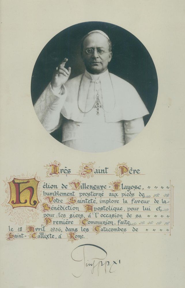 Große Abbildung Nr.1: 139-2335 Pius XI. Papst,: (Autographen)