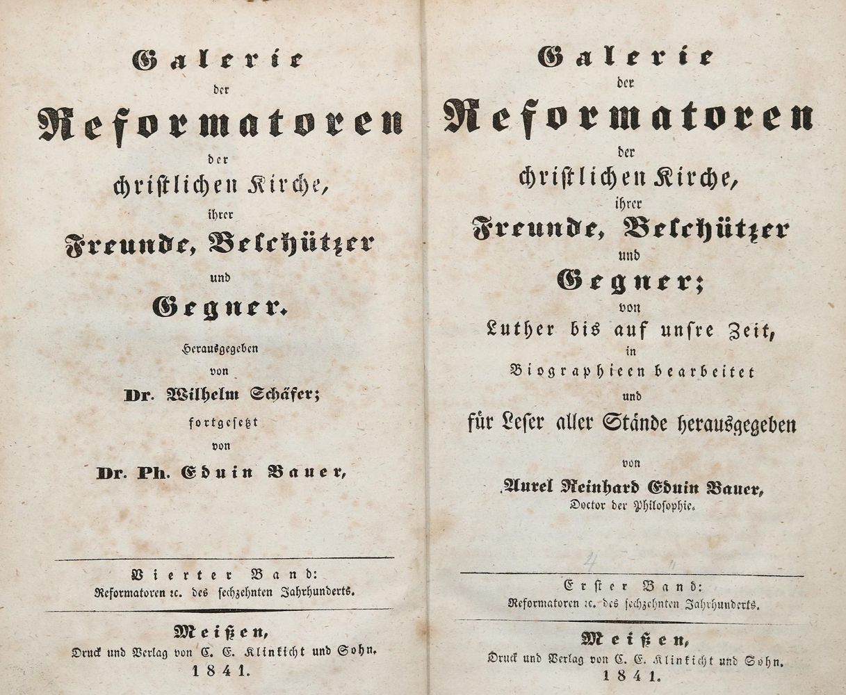 Große Abbildung Nr.1: 139-238 Schäfer,W. u. A.R.E.Bauer.: (Reformation)