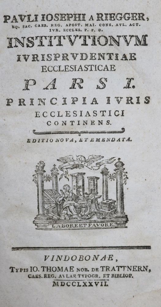 Große Abbildung Nr.1: 139-241 Riegger Paul Josef von.: (Alte Drucke, Handschriften und Theologie)