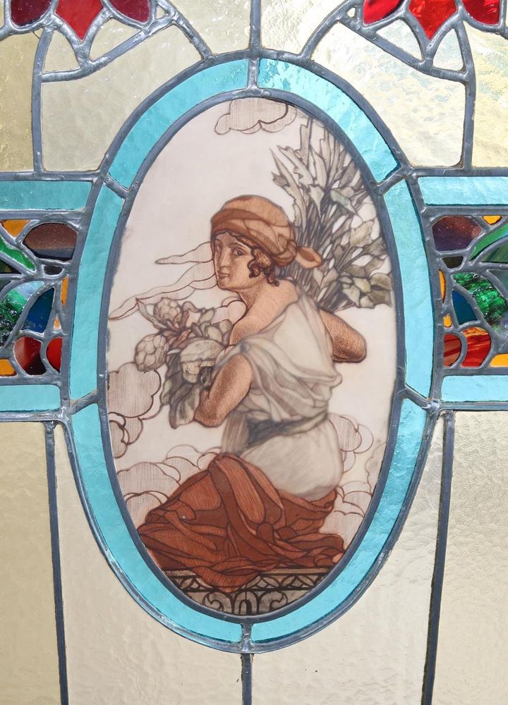 Große Abbildung Nr.2: 139-2545 Bedeutender Jugendstil Paravent.: (Möbel)