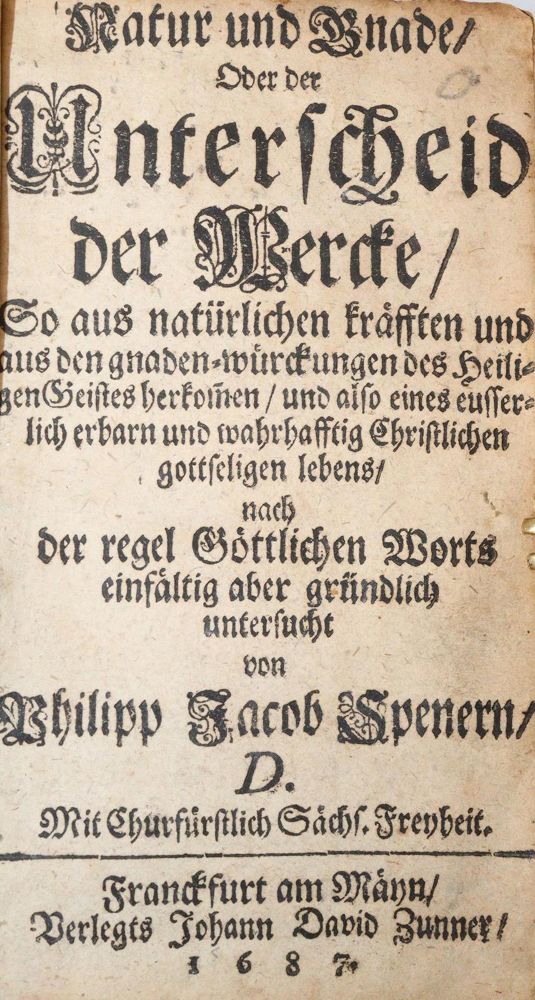 Große Abbildung Nr.2: 139-260 Spener,P.J.: (Alte Drucke, Handschriften und Theologie)